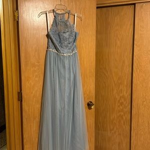 Dusty Blue David’s Bridal Bridesmaid Dress